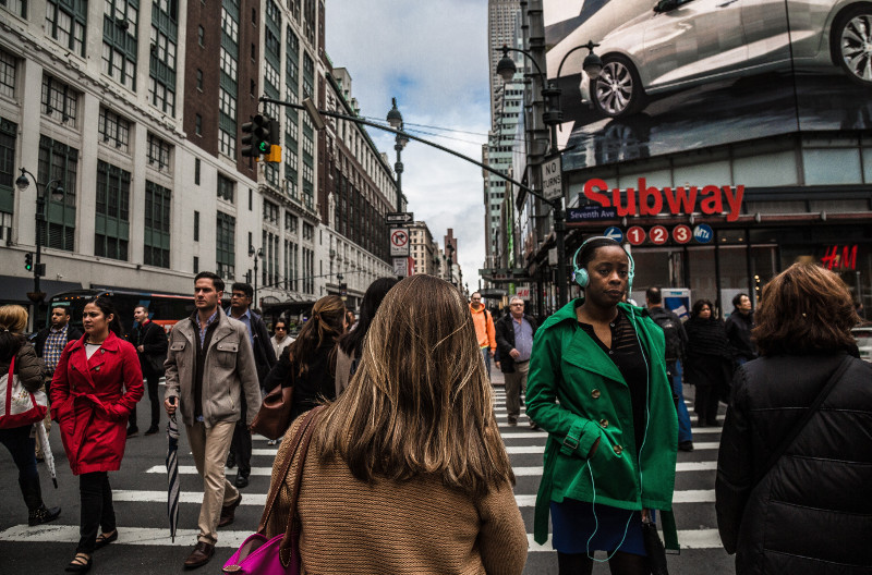 Crowded New York City streets